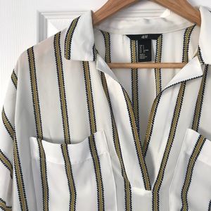 H&M Striped Collared Top